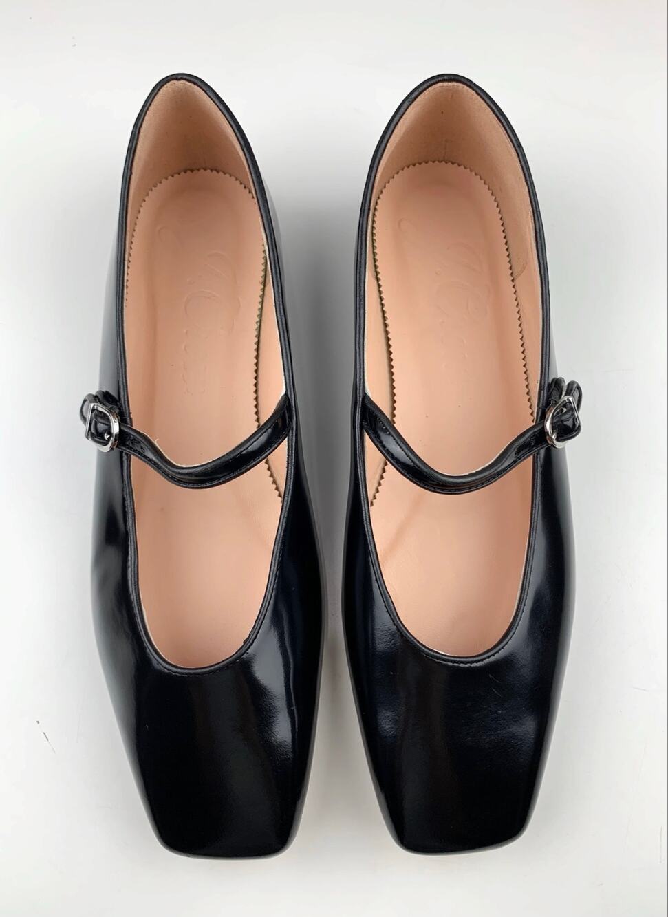 J Crew Anya Mary Jane Flats Black Leather Square Toe BK477 Women's 9.5
